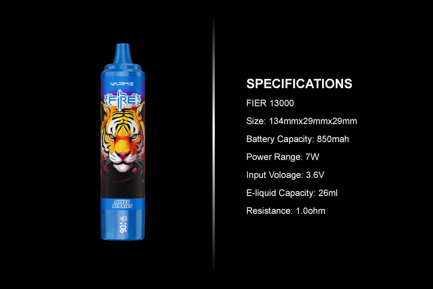 VAPME FIRE PRO 13000 Puffs